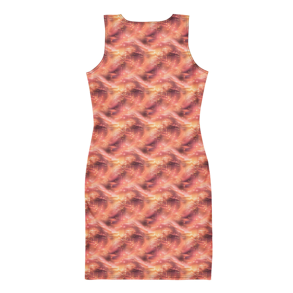 Peach Static Glow Bodycon dress