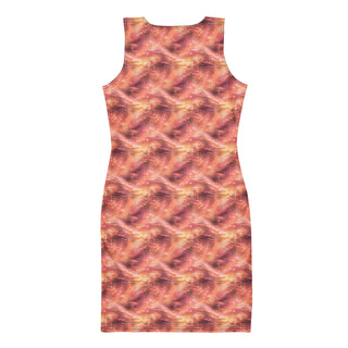 Peach Static Glow Bodycon dress