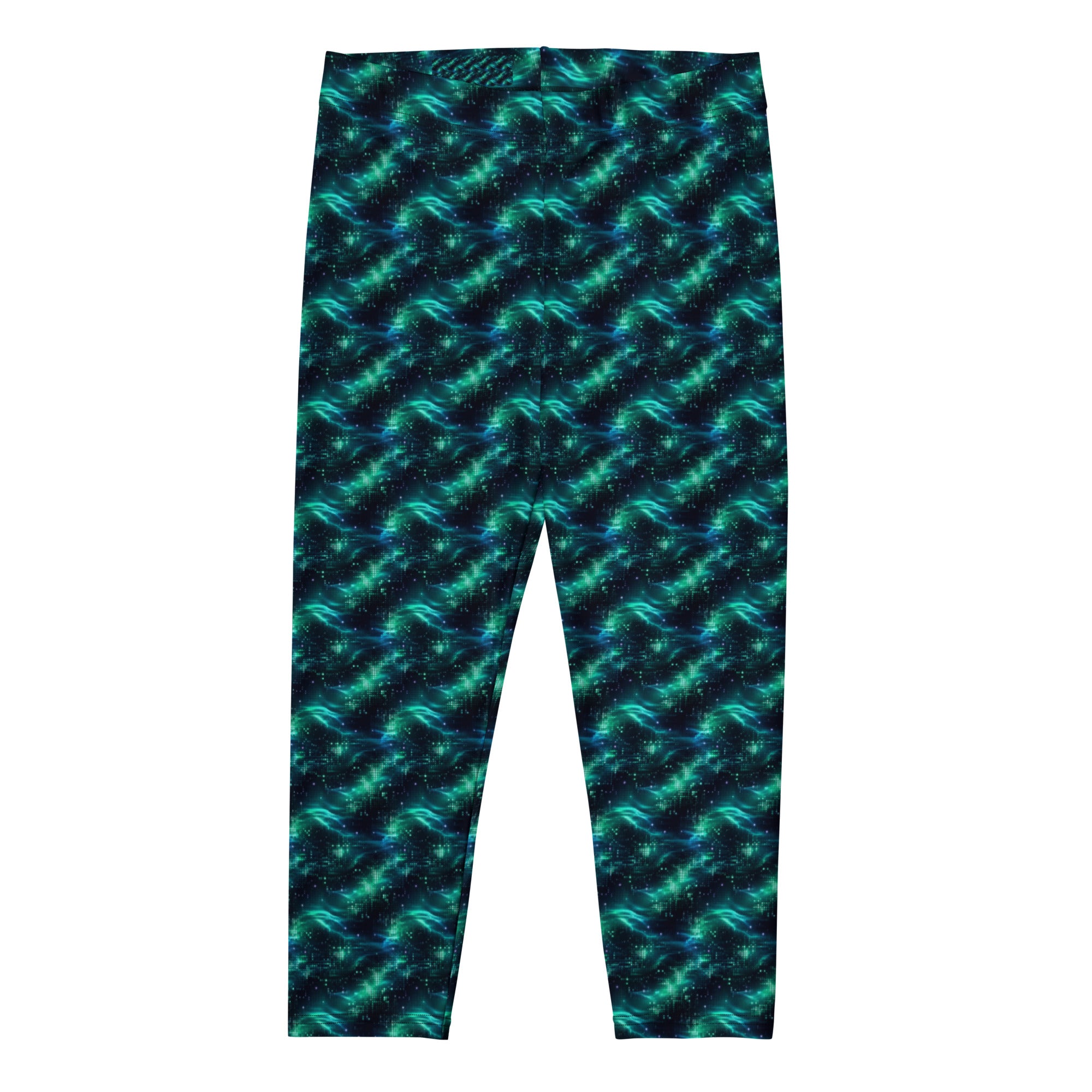 Mint Pixel Wave Capri Leggings XL