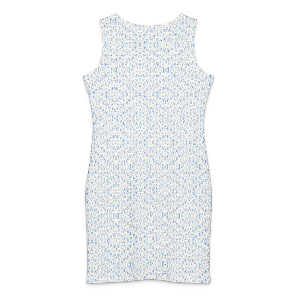 Azure Whisper Ponies bodycon dress