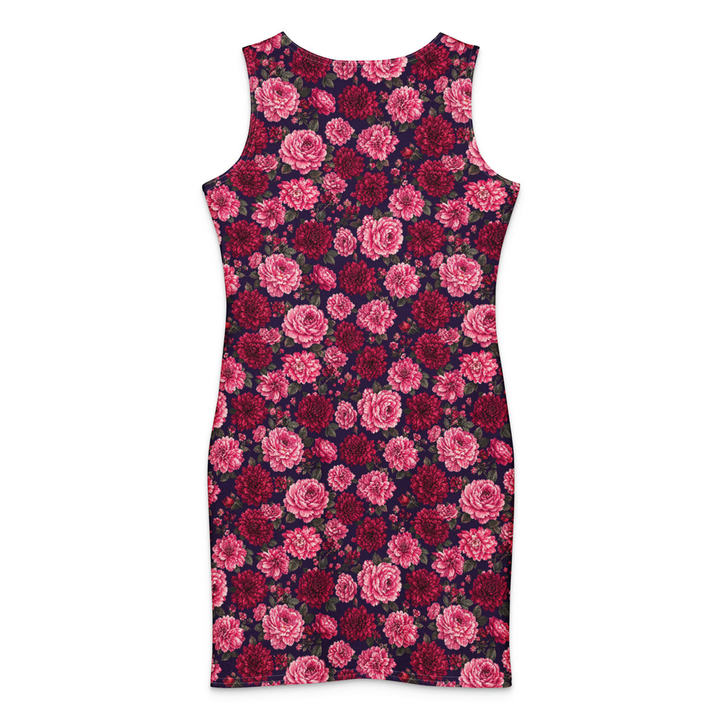 🌹Crimson Garden Cotton bodycon dress
