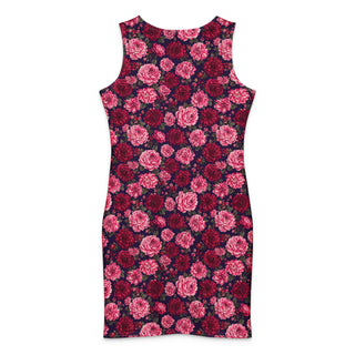 Crimson Garden Cotton bodycon dress