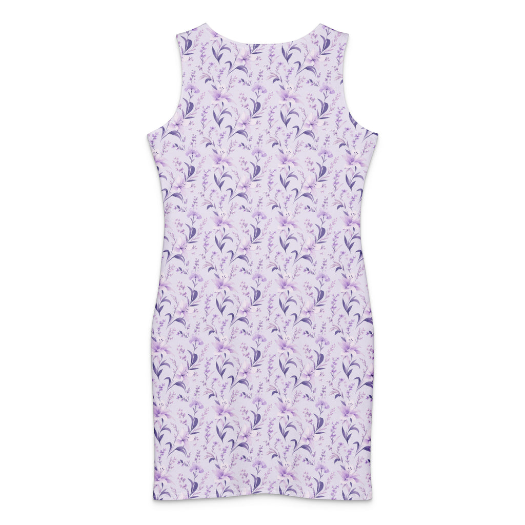 Lilac Bouquet Cotton bodycon dress