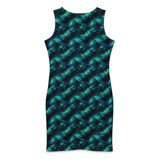 Mint Pixel Wave Cotton bodycon dress