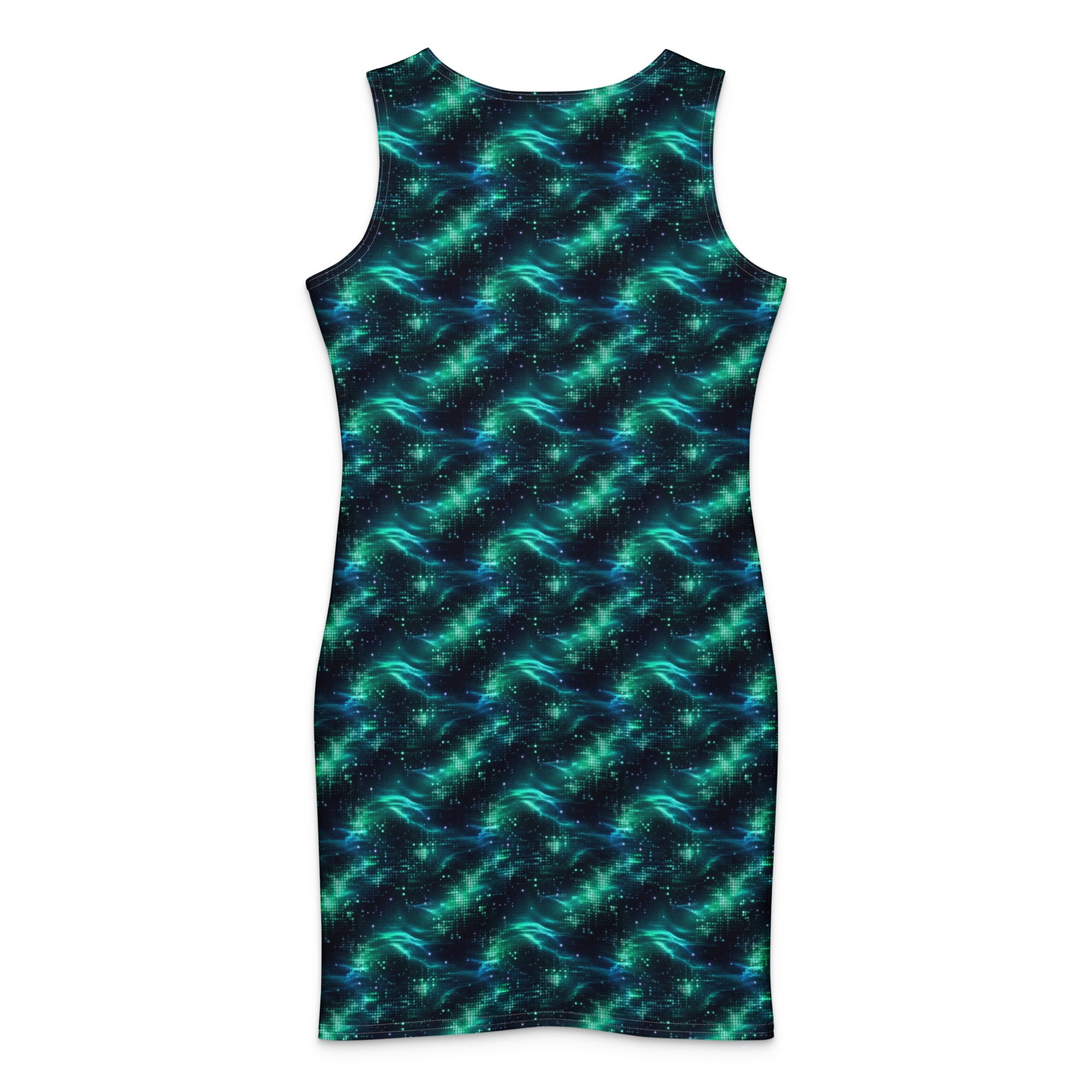 Mint Pixel Wave Cotton bodycon dress