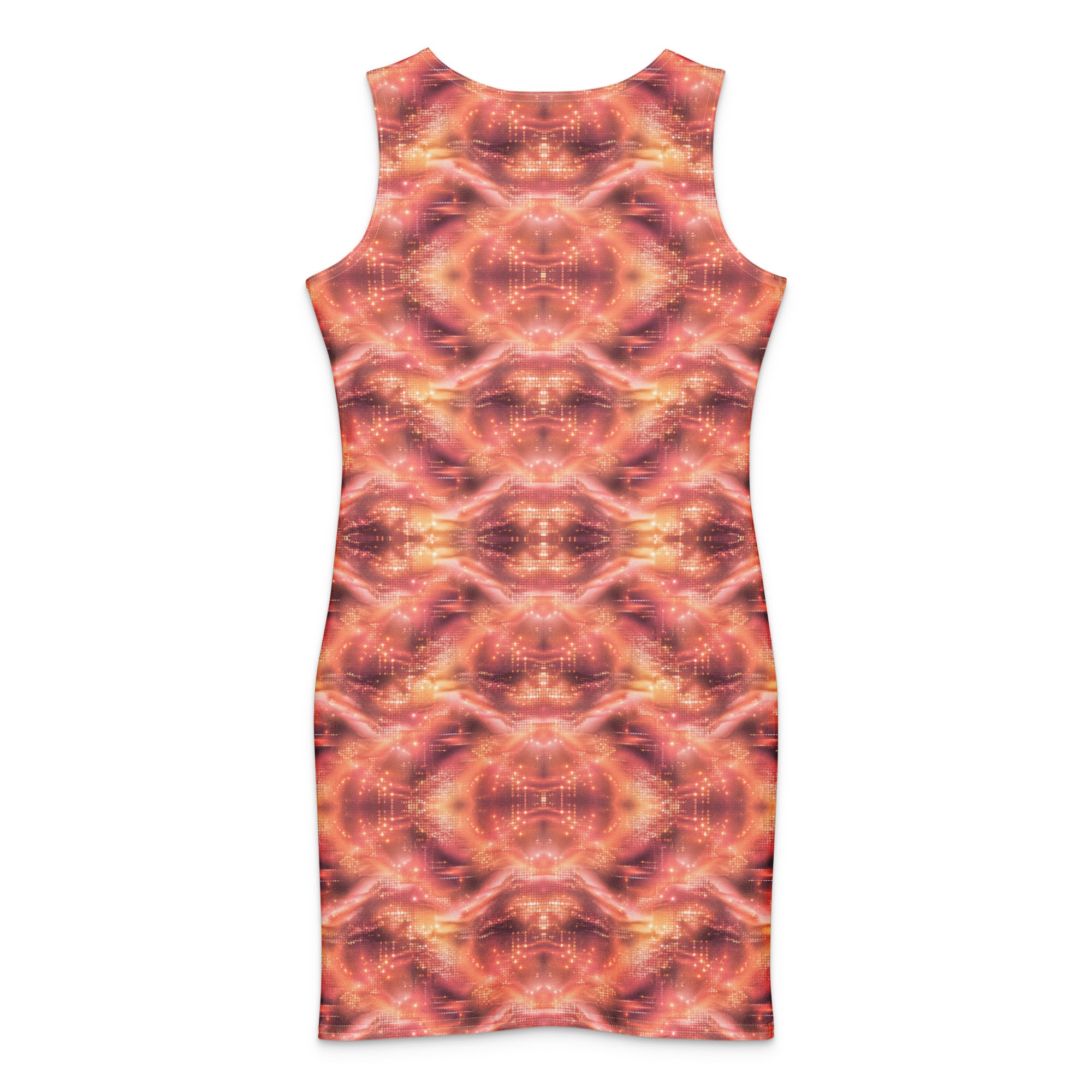 Peach Static Glow Reflection Cotton bodycon dress