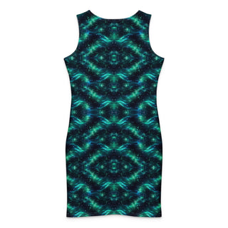 Mint Pixel Wave Reflect Cotton bodycon dress