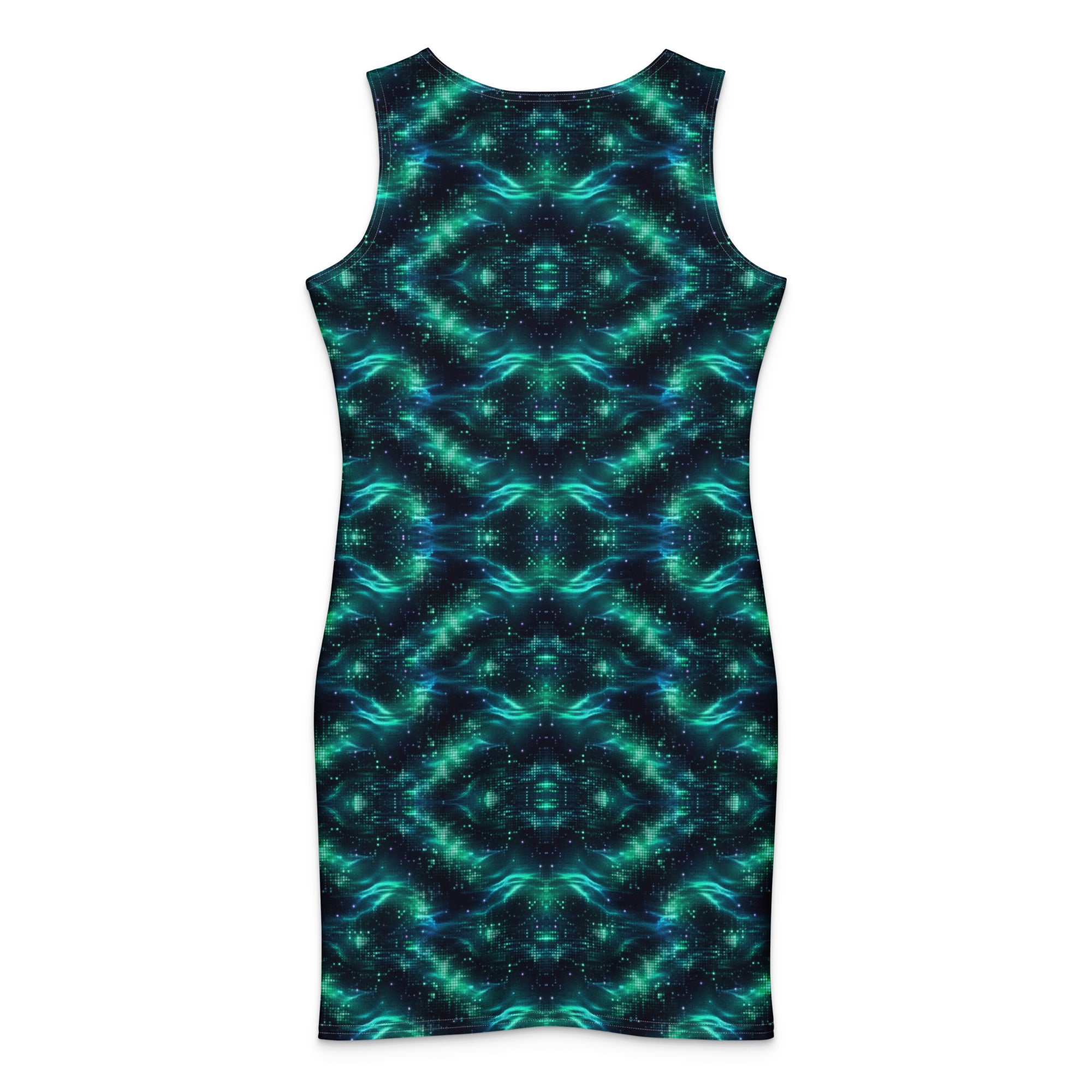 Mint Pixel Wave Reflect Cotton bodycon dress