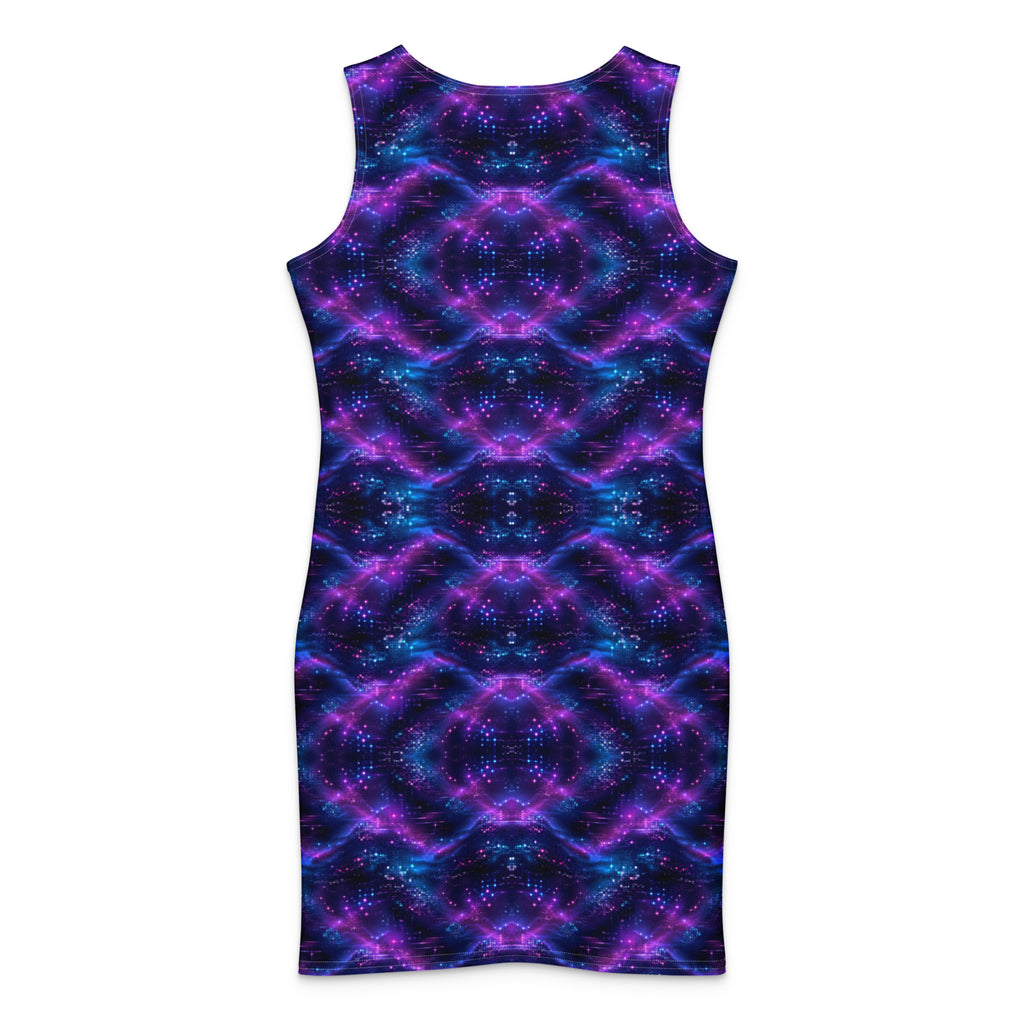Neon Dusk Reflect Cotton bodycon dress