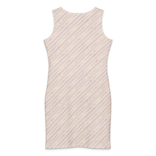 Lilac Ribbon 2 Cotton bodycon dress
