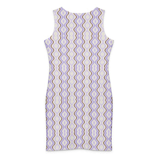 Lavender and Mocha Cotton bodycon dress
