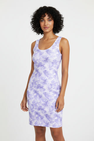 Lavender Bloom Cotton bodycon dress XL