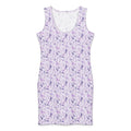 Lilac Bouquet Cotton bodycon dress XL