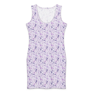 Lilac Bouquet Cotton bodycon dress XL
