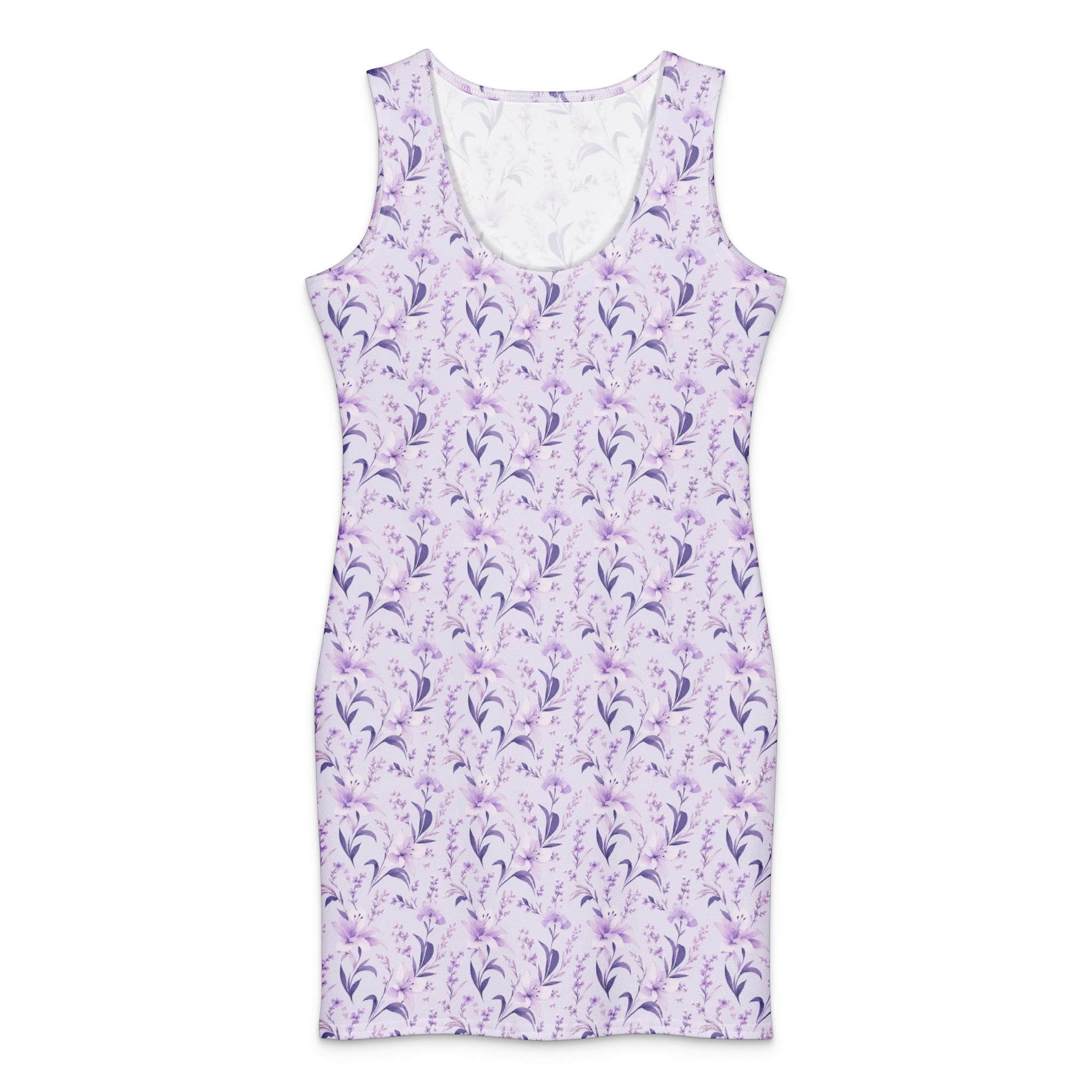 Lilac Bouquet Cotton bodycon dress XL