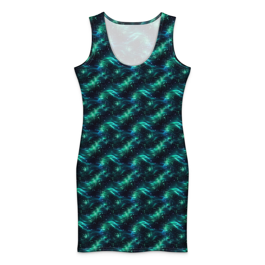Mint Pixel Wave Cotton bodycon dress XL