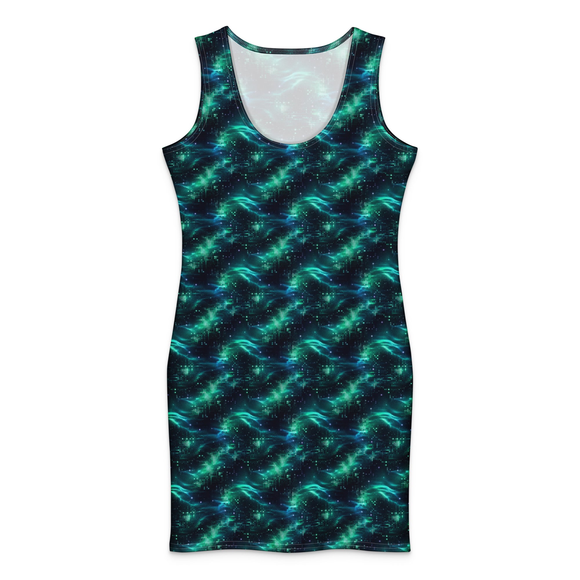 Mint Pixel Wave Cotton bodycon dress XL