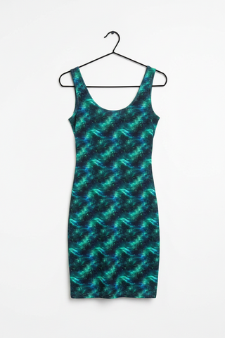 Mint Pixel Wave Cotton bodycon dress