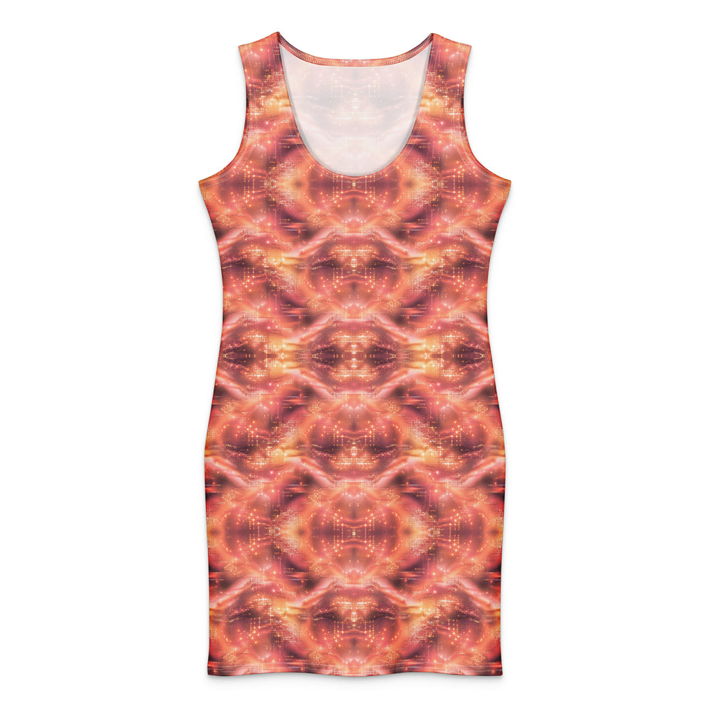 Peach Static Glow Reflection Cotton bodycon dress XL
