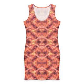 Peach Static Glow Reflection Cotton bodycon dress XL