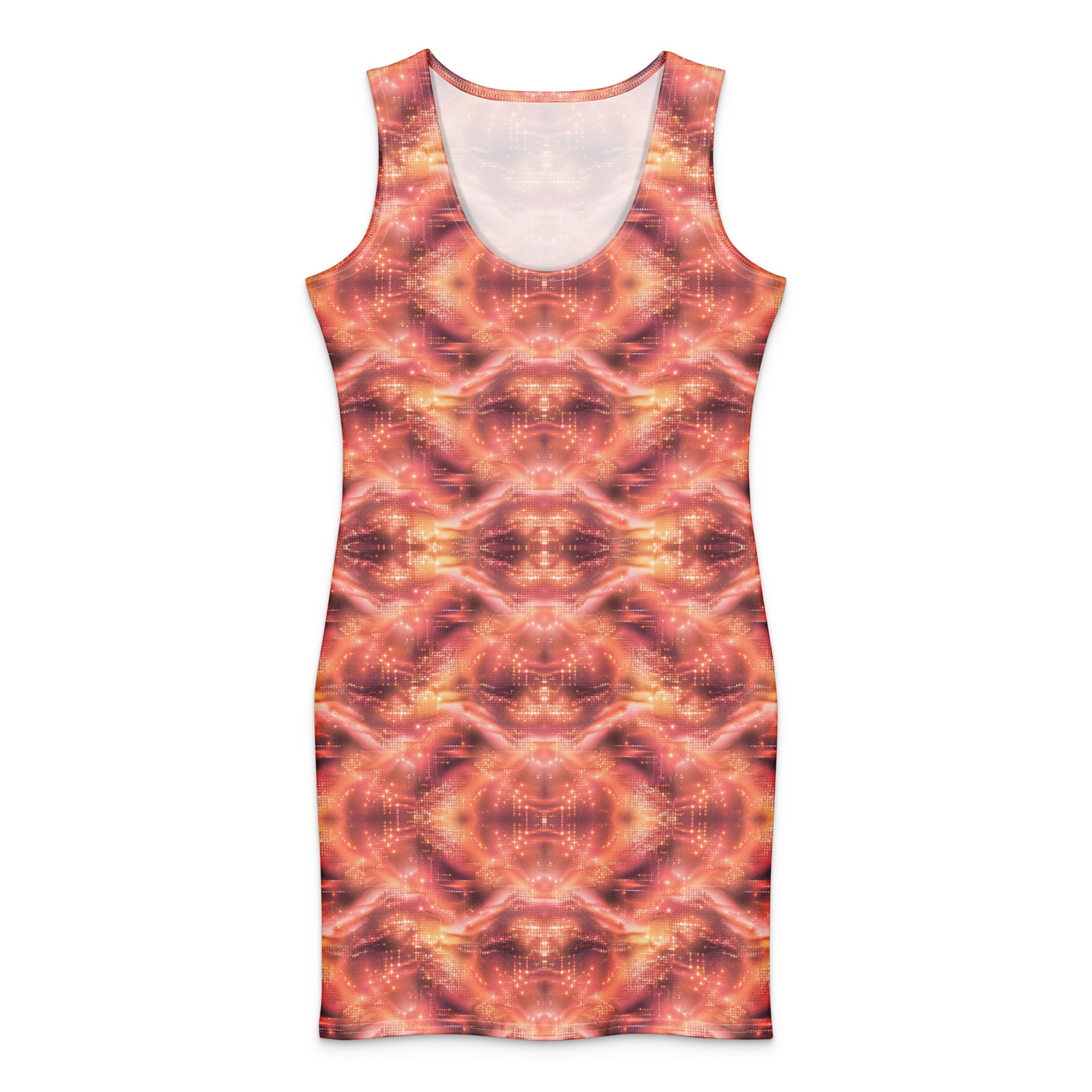 Peach Static Glow Reflection Cotton bodycon dress XL