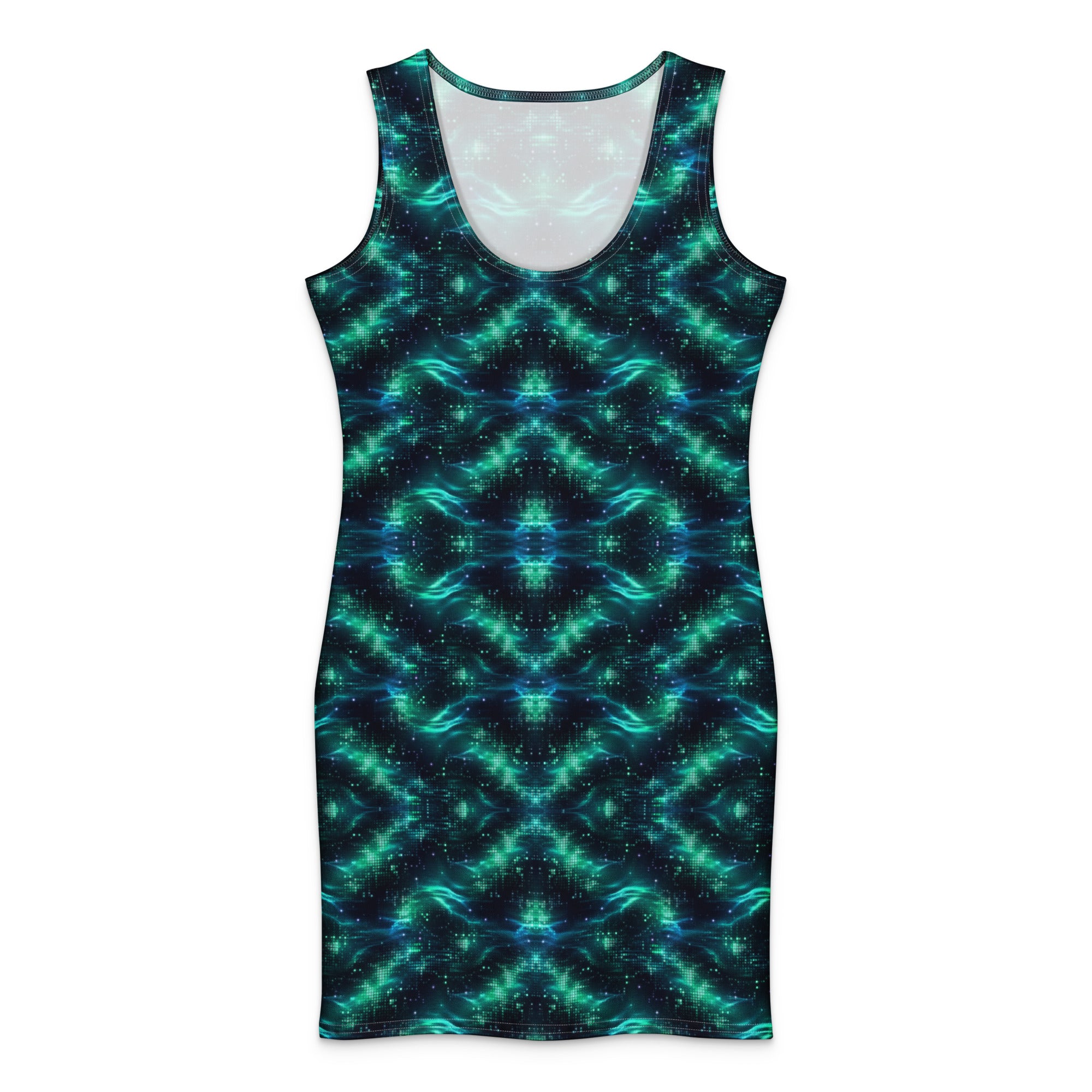 Mint Pixel Wave Reflect Cotton bodycon dress XL