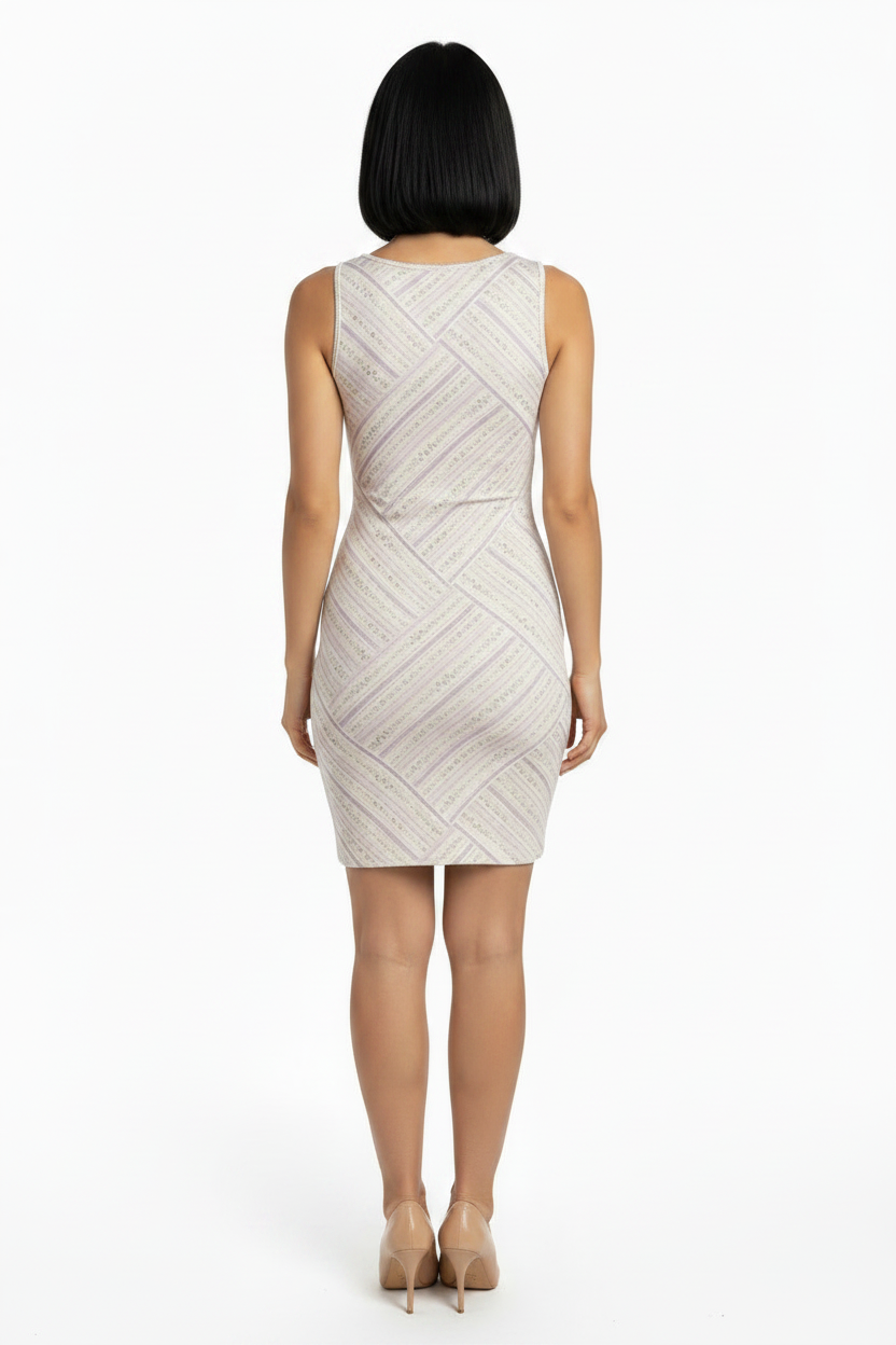 Lilac Ribbon 3 Cotton bodycon dress