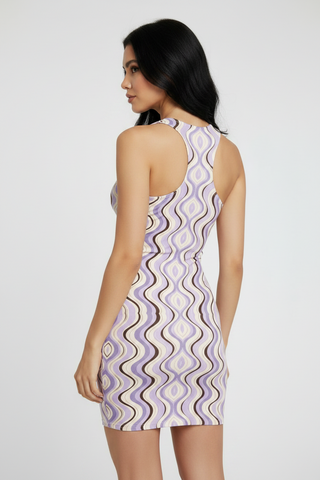 Lavender and Mocha Cotton bodycon dress