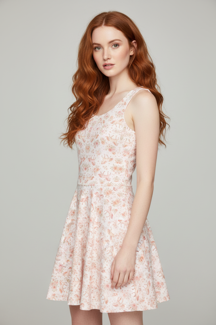 Candy Bloom Ponies – Soft Luxe Edition Cotton skater dress