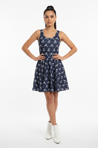 Lunar Pony Bloom Cotton skater dress