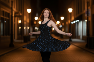 Midnight Break Cotton skater dress