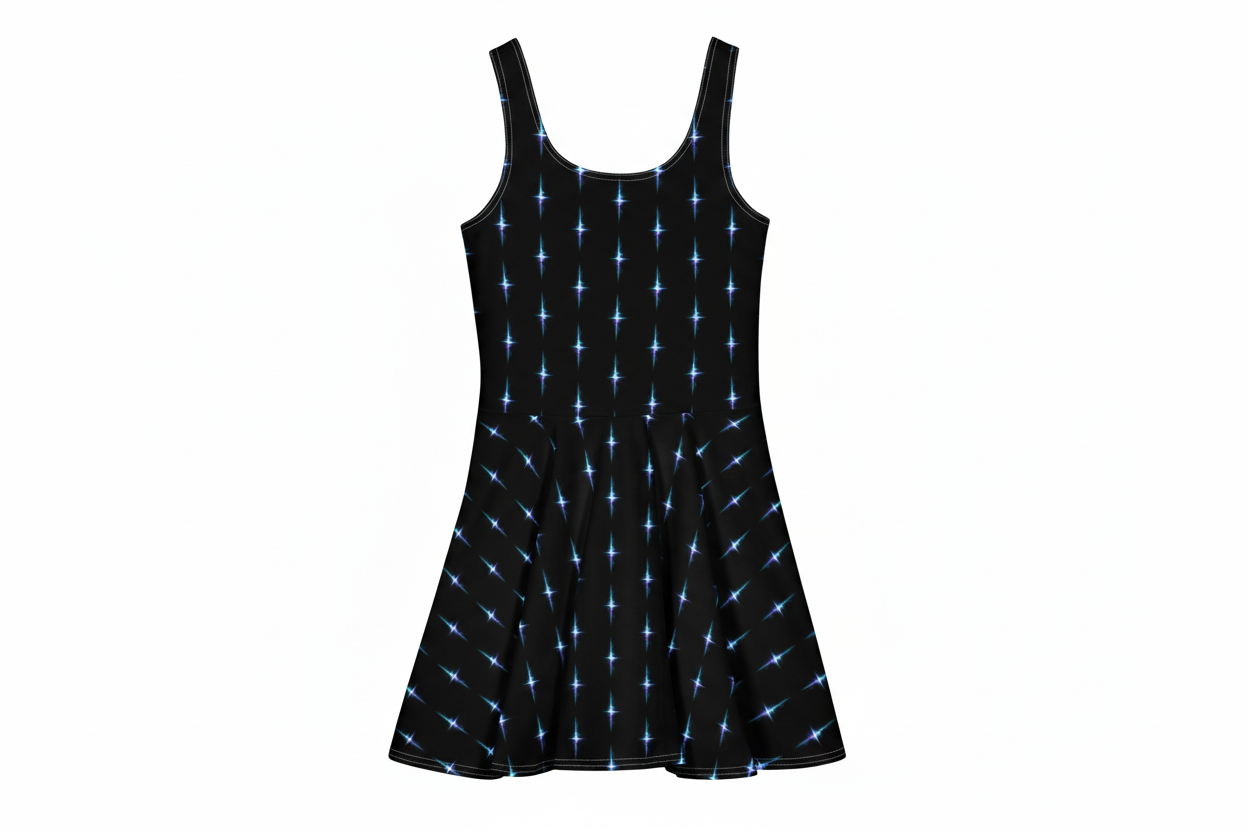 Midnight Break Cotton skater dress