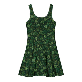 Emerald Bloom Cotton skater dress