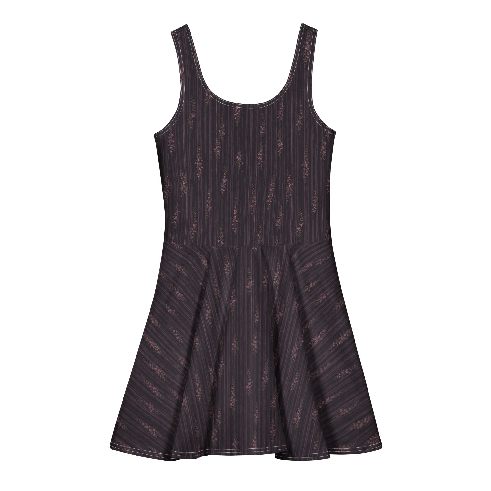 Midnight Lilac Bloom Cotton skater dress