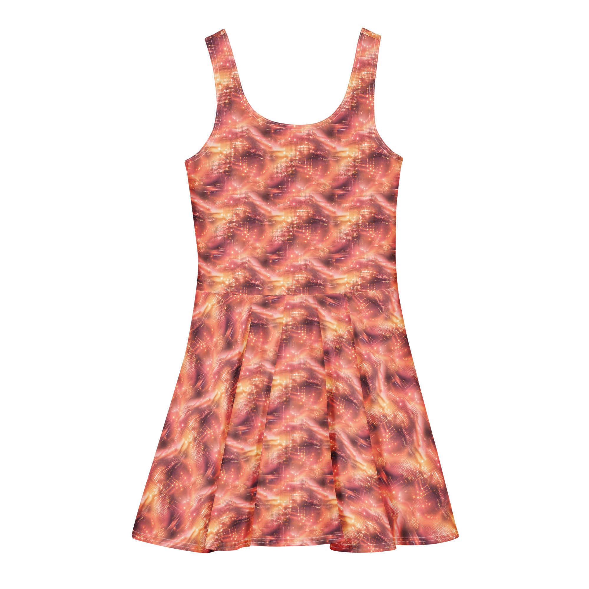 Peach Static Glow Cotton skater dress
