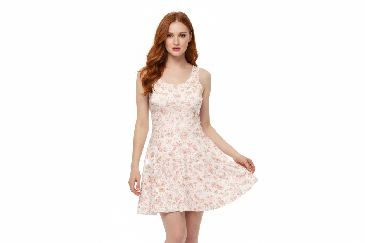 Candy Bloom Ponies – Soft Luxe Edition Cotton skater dress