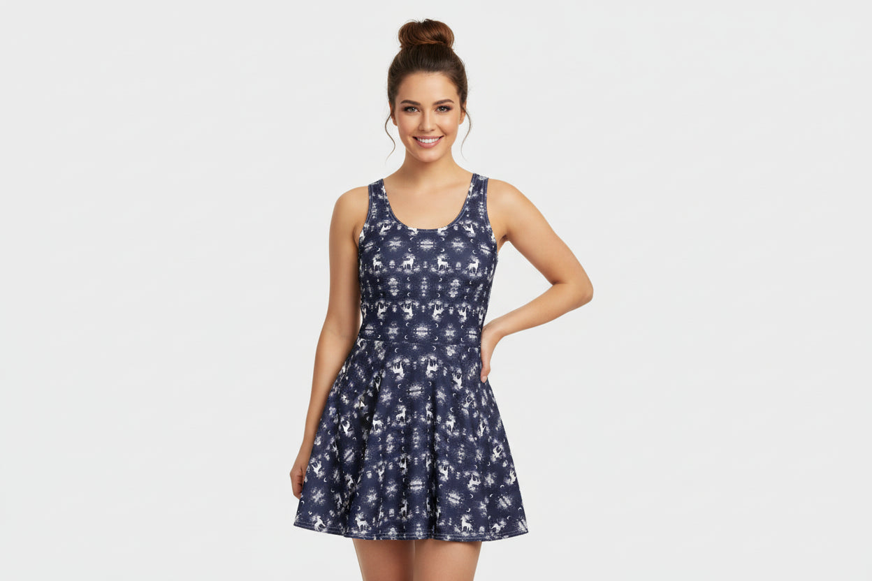 Lunar Pony Bloom Cotton skater dress 3XL