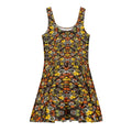 Brown 🟤 flowery 💮fun Cotton skater dress 3XL