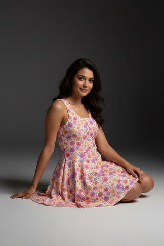Petal Whisper Cotton skater dress