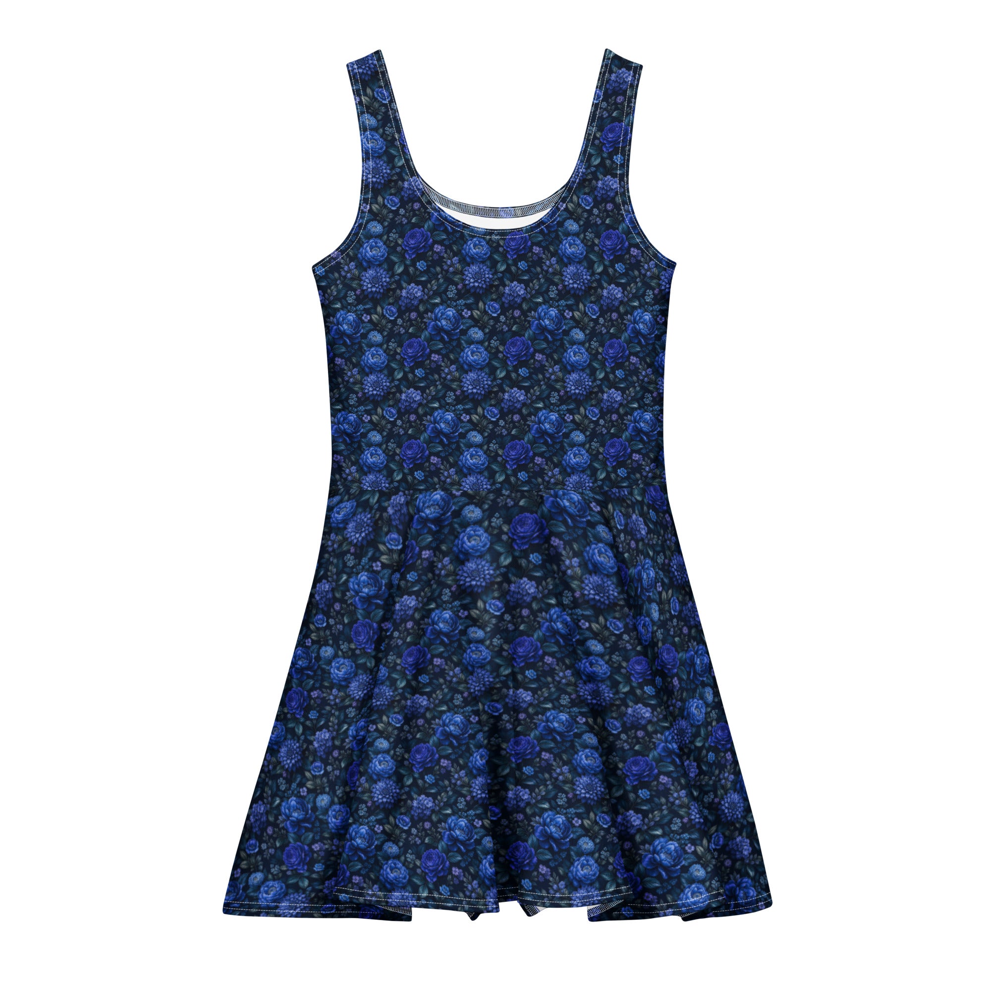 Midnight Bloom 💙Cotton skater dress 3XL