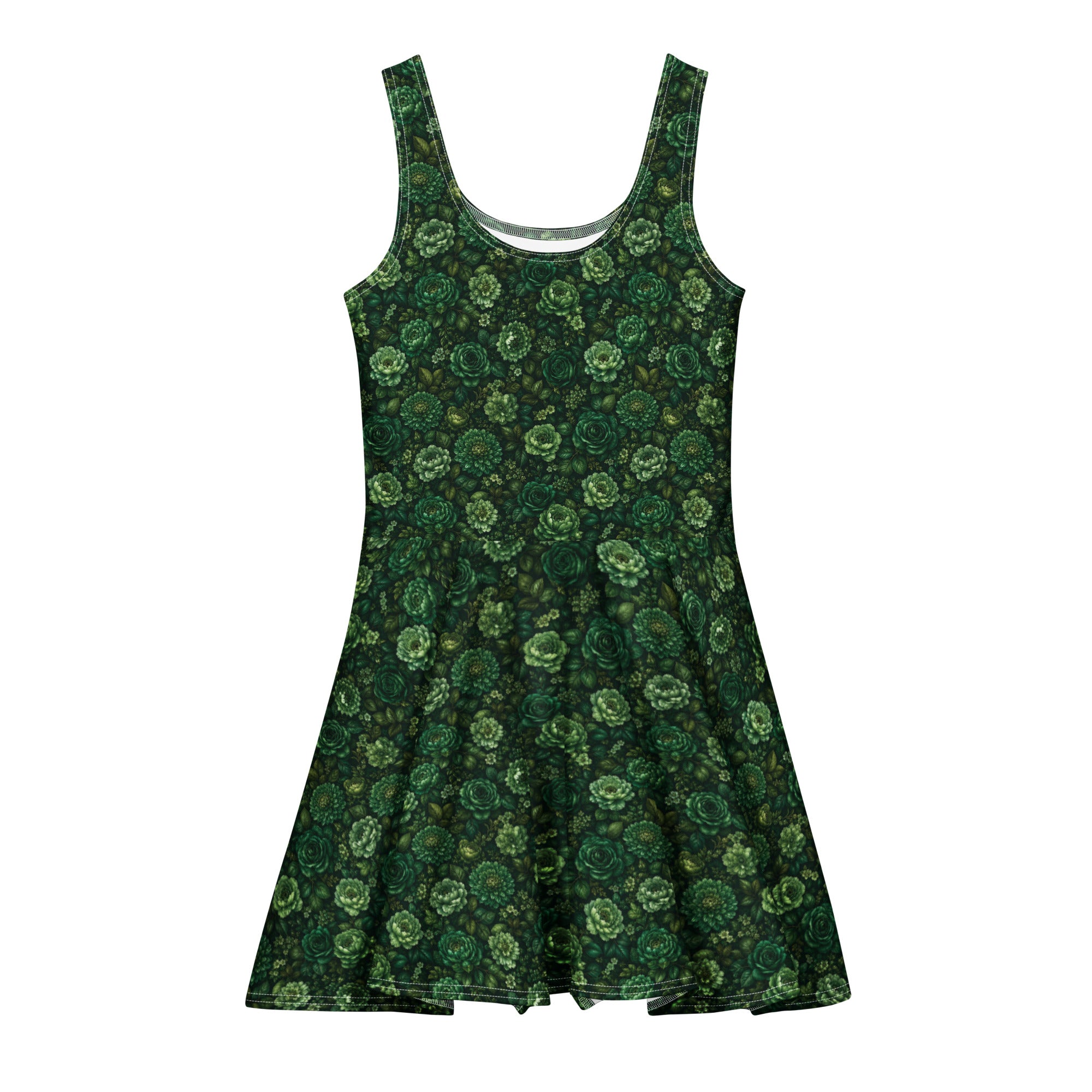 Emerald Bloom Cotton skater dress 3XL
