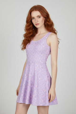 Lilac Garden Cotton skater dress