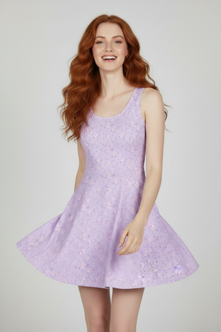 Lilac Garden Cotton skater dress