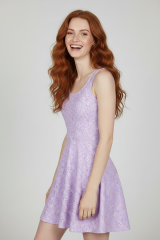 Lilac Garden Cotton skater dress