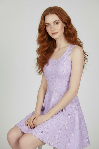 Lilac Garden Cotton skater dress