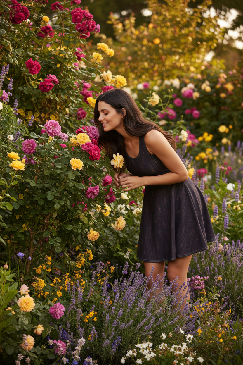 Midnight Lilac Bloom Cotton skater dress