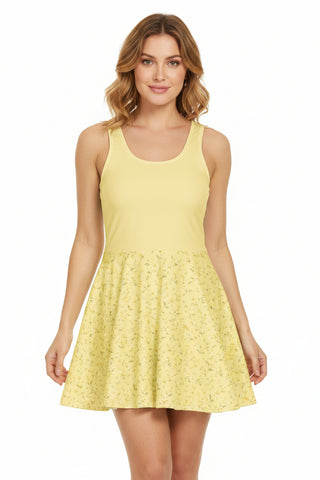 Golden Blossom Cotton skater dress 3XL