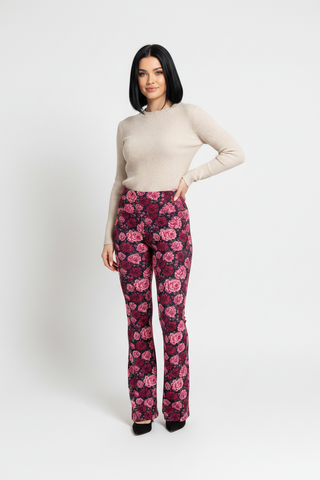 🌹 Crimson Garden Flare leggings