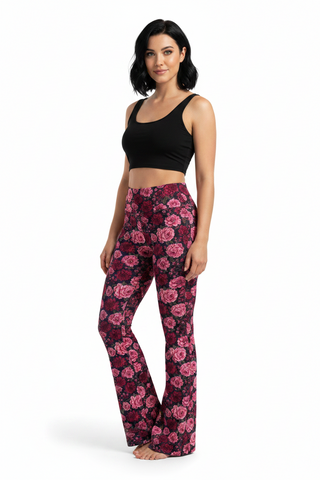 🌹 Crimson Garden Flare leggings