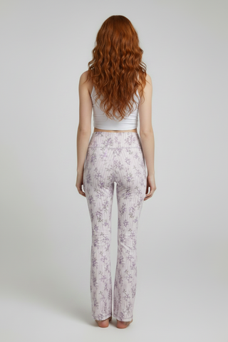 Lilac Bloom Flare leggings